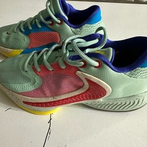 Nike Green and Red Sneakers with Dynamic Design